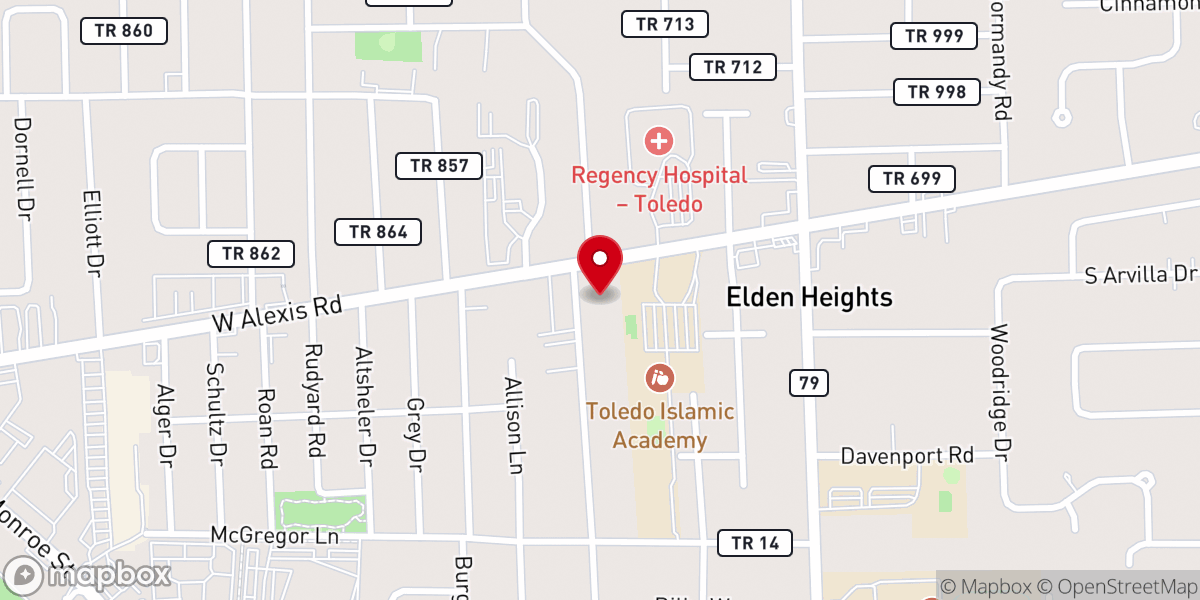 Map showing location of First Christian Church