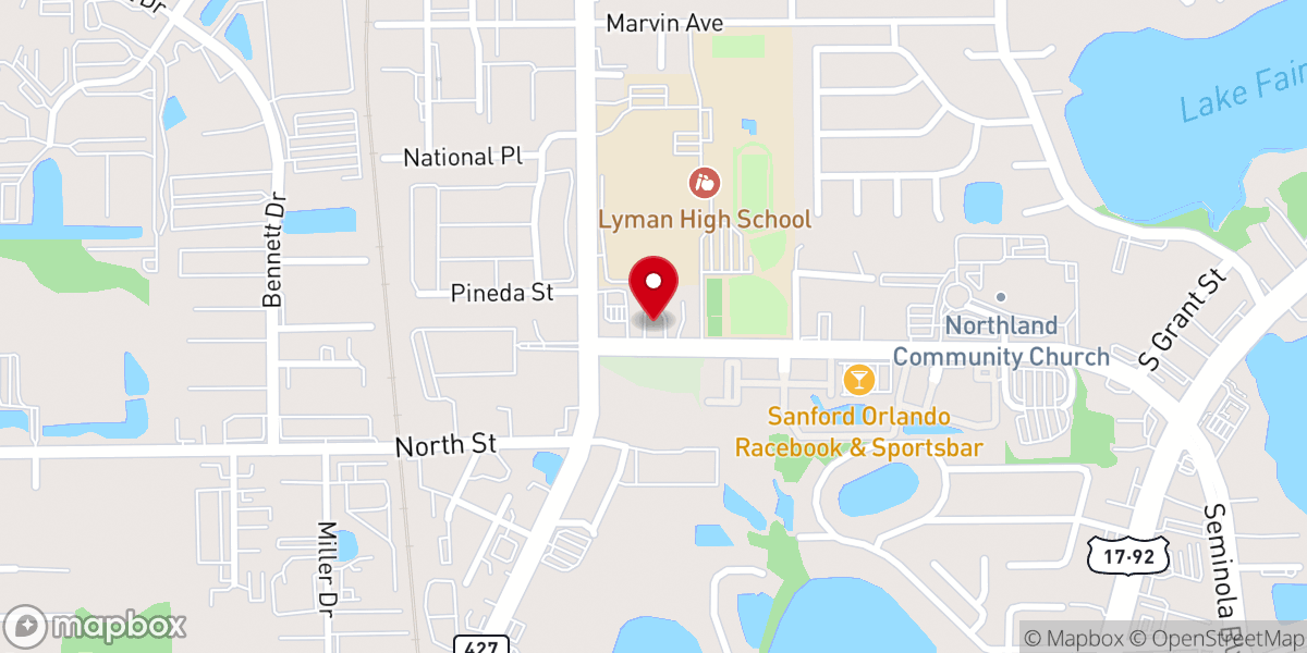 Map showing location of the lighthouse church sanford fl