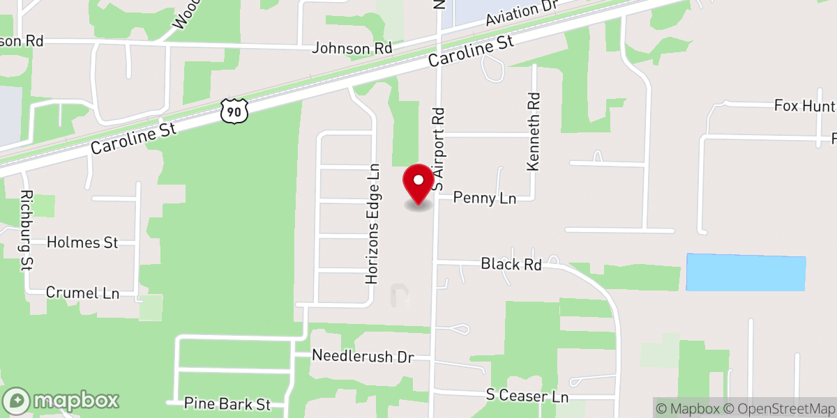 Map showing location of Faith Chapel Assembly of God
