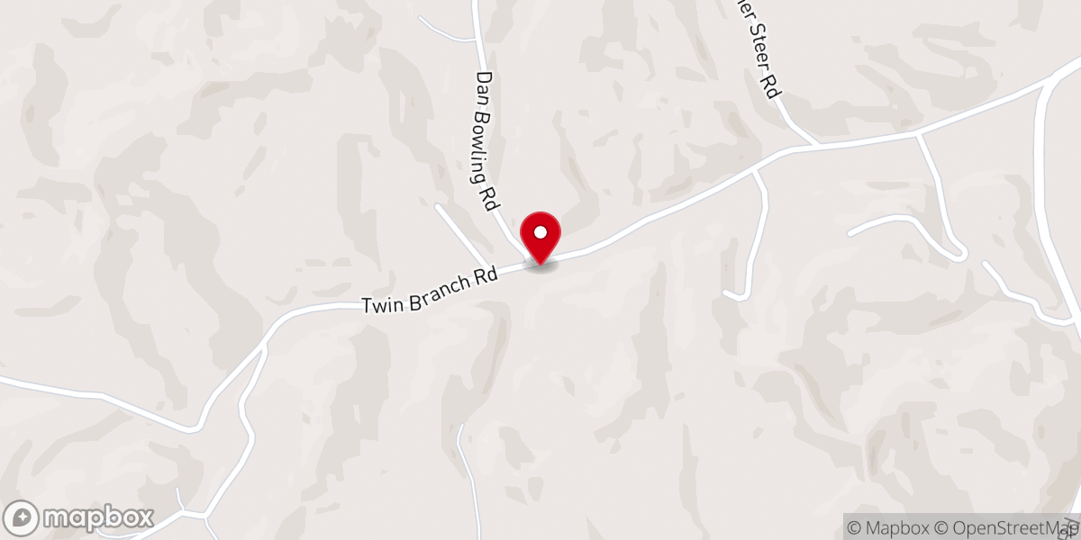 Map showing location of Twin Branch Methodist Church
