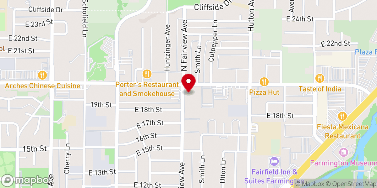 Map showing location of United Pentecostal Church