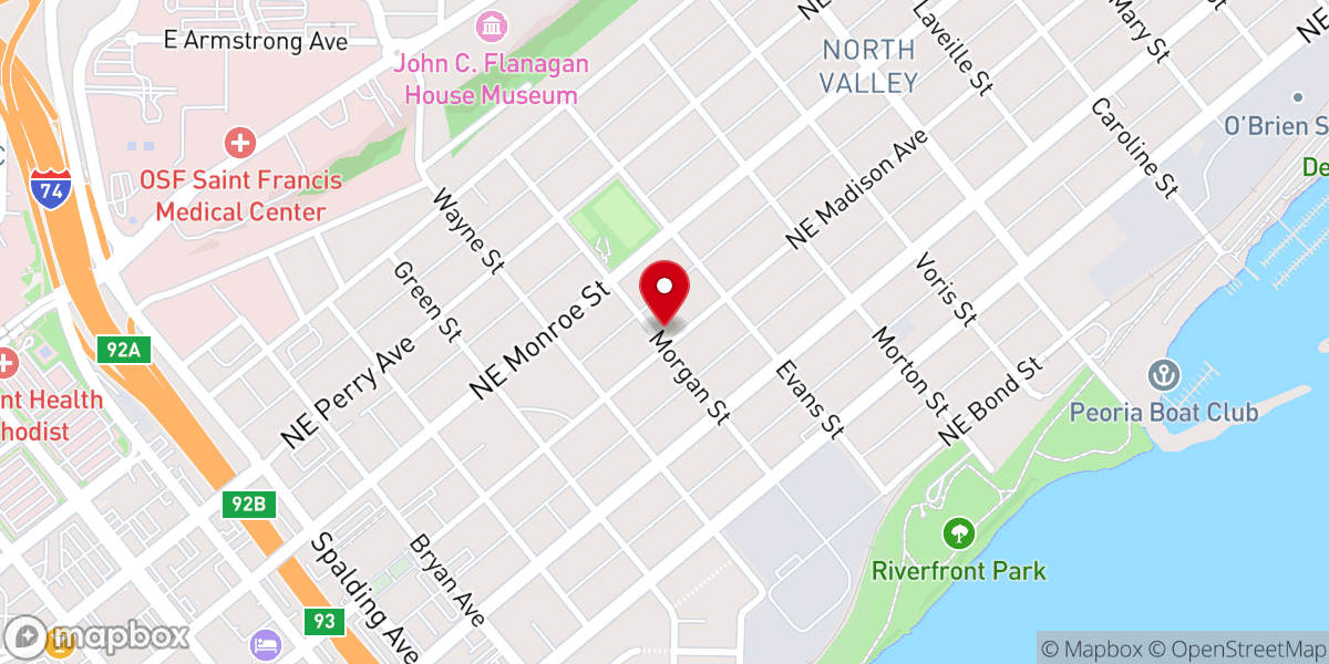 Map showing location of Morgan Street Baptist Church