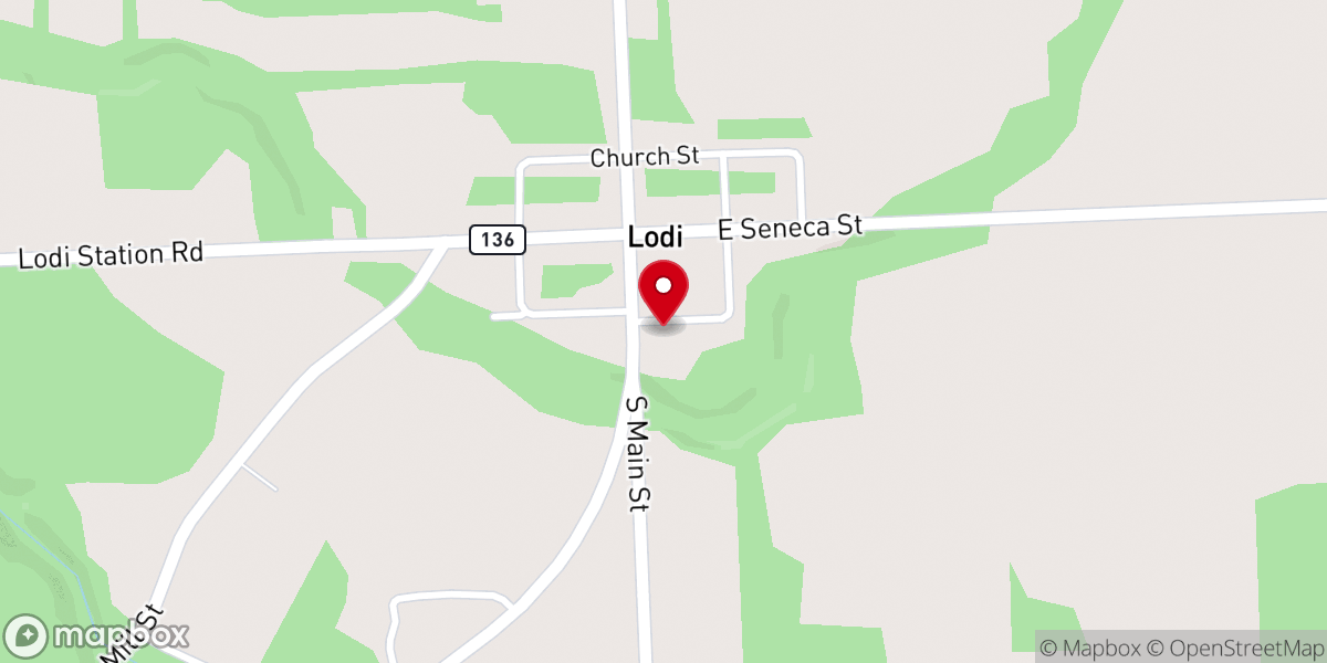 Map showing location of Lodi Methodist Church