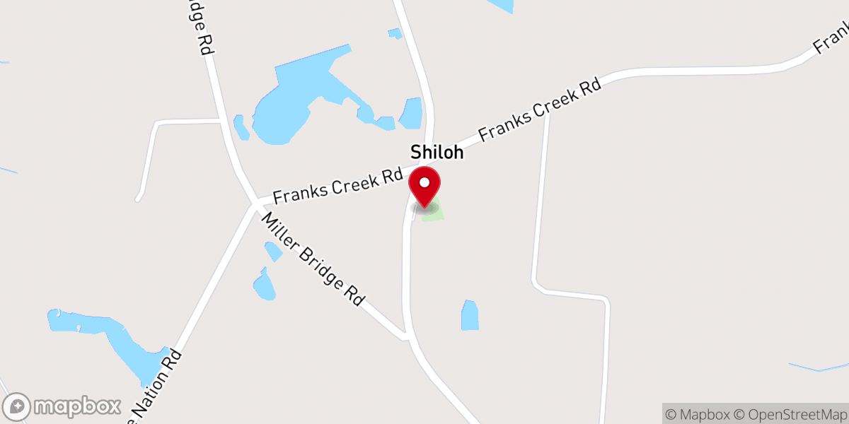 Map showing location of Shiloh United Methodist Church