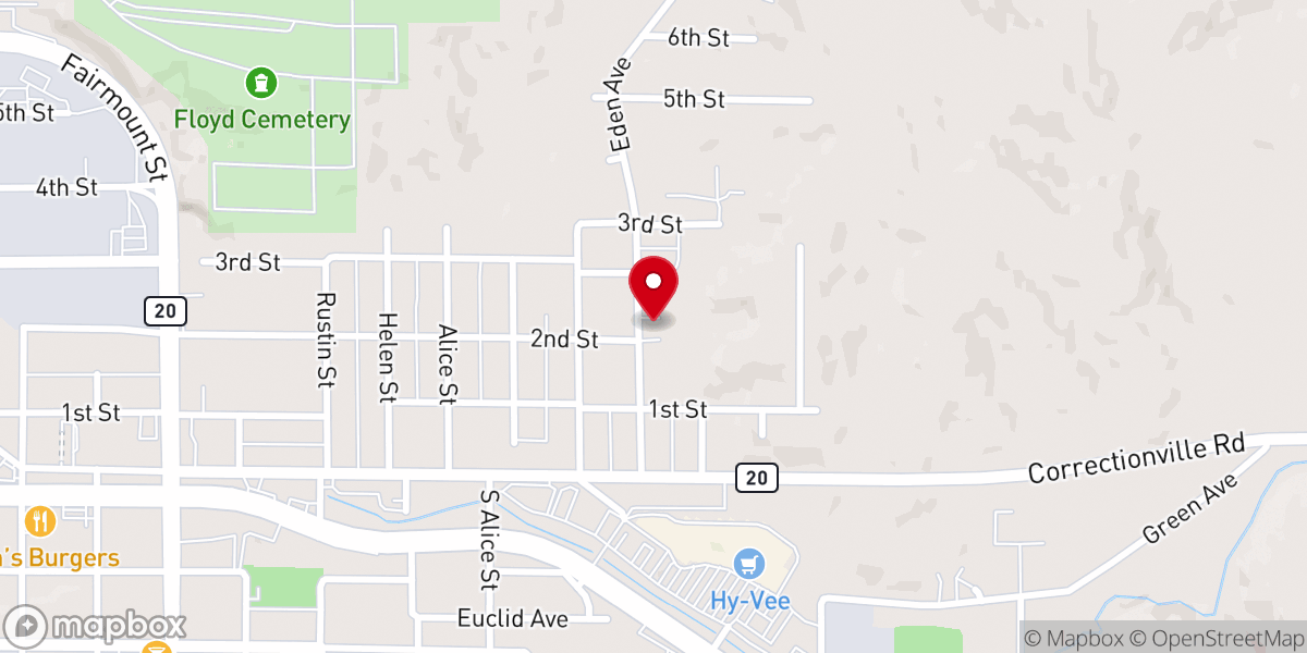 Map showing location of Monte Sinai Baptist Church