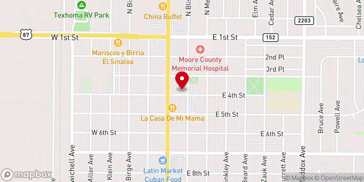 Map showing location of Casa De Dios Shalom Dumas TX