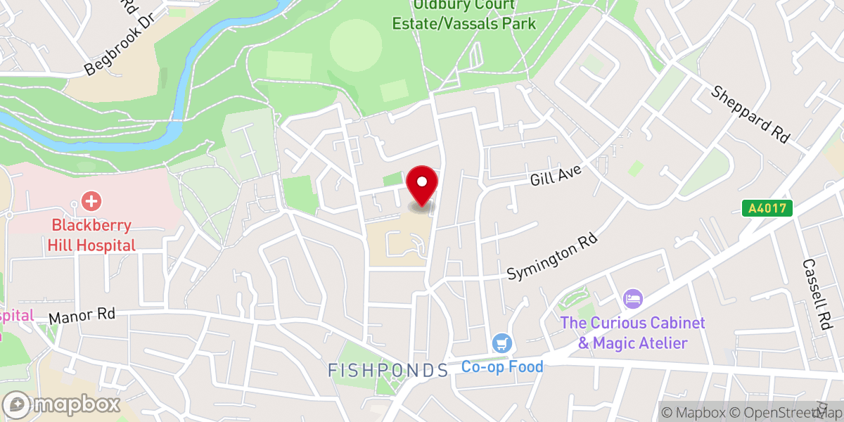 Map showing location of Life Church Bristol