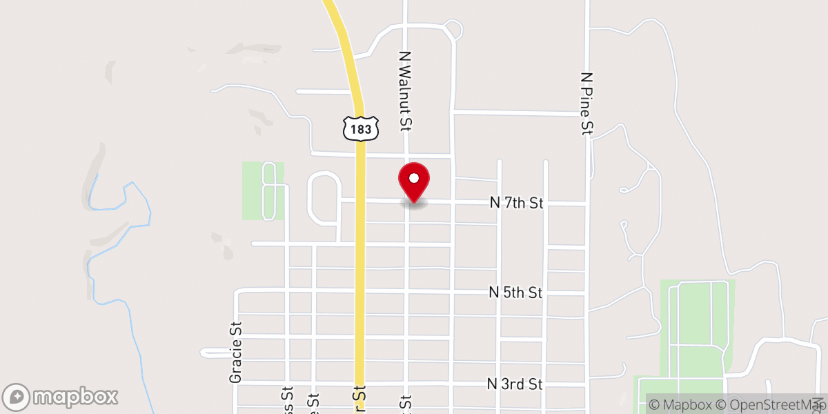 Map showing location of Stockton Baptist Church