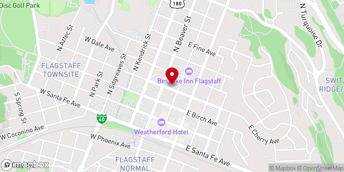 Map showing location of Flagstaff Indian Bible Church