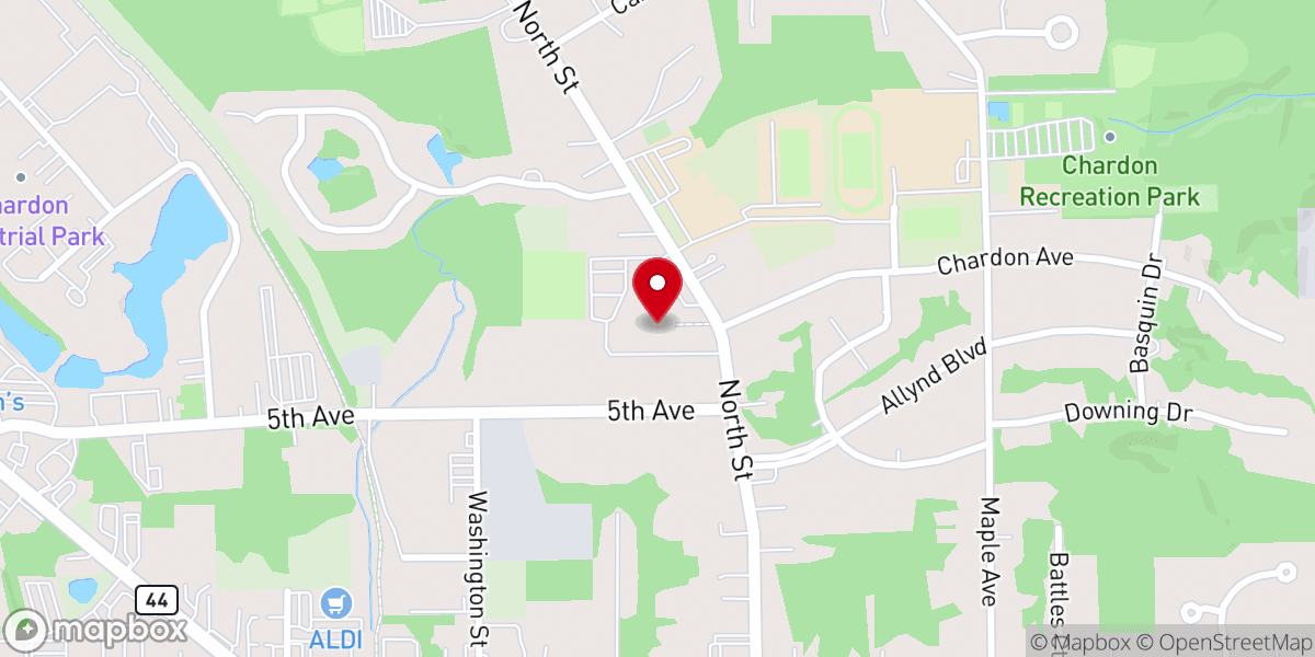 Map showing location of St. Mary School CHARDON