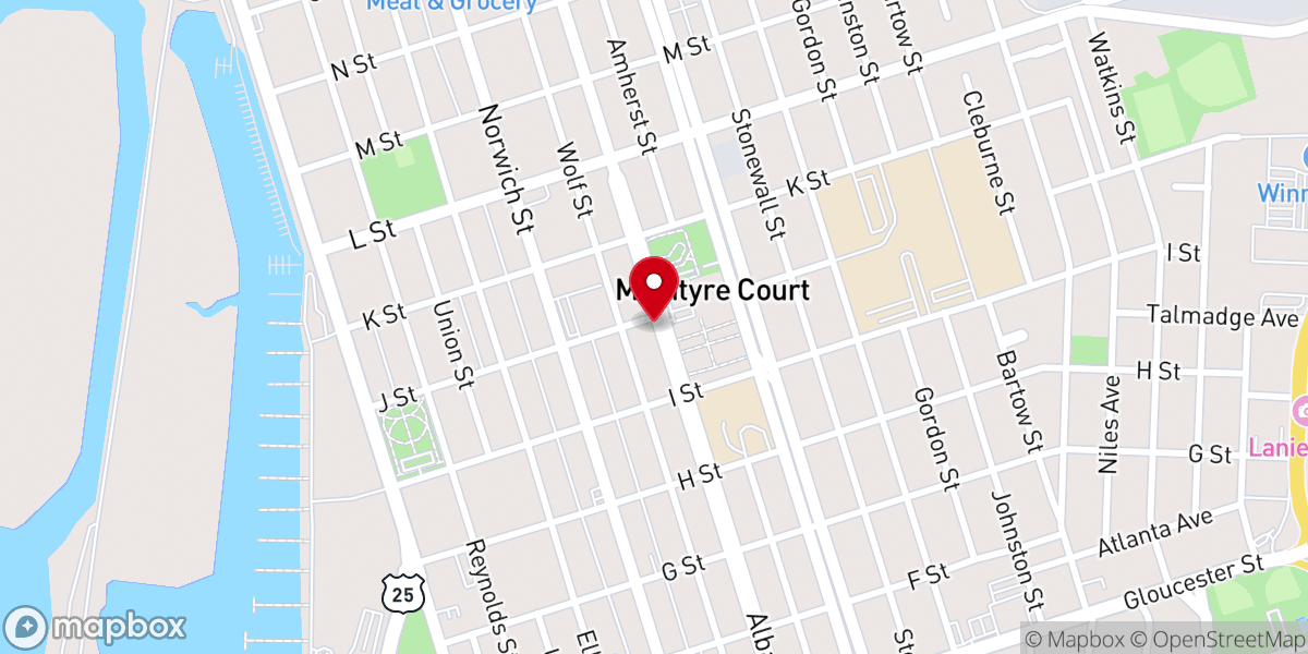 Map showing location of St Paul Baptist Church