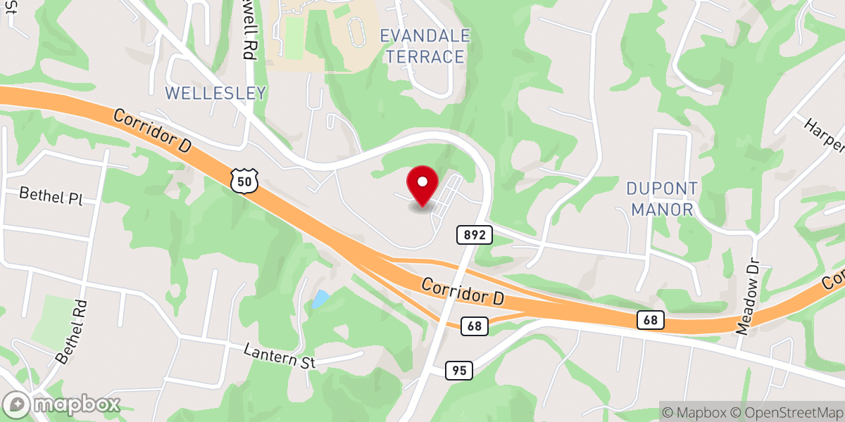 Map showing location of Fairlawn Baptist Church