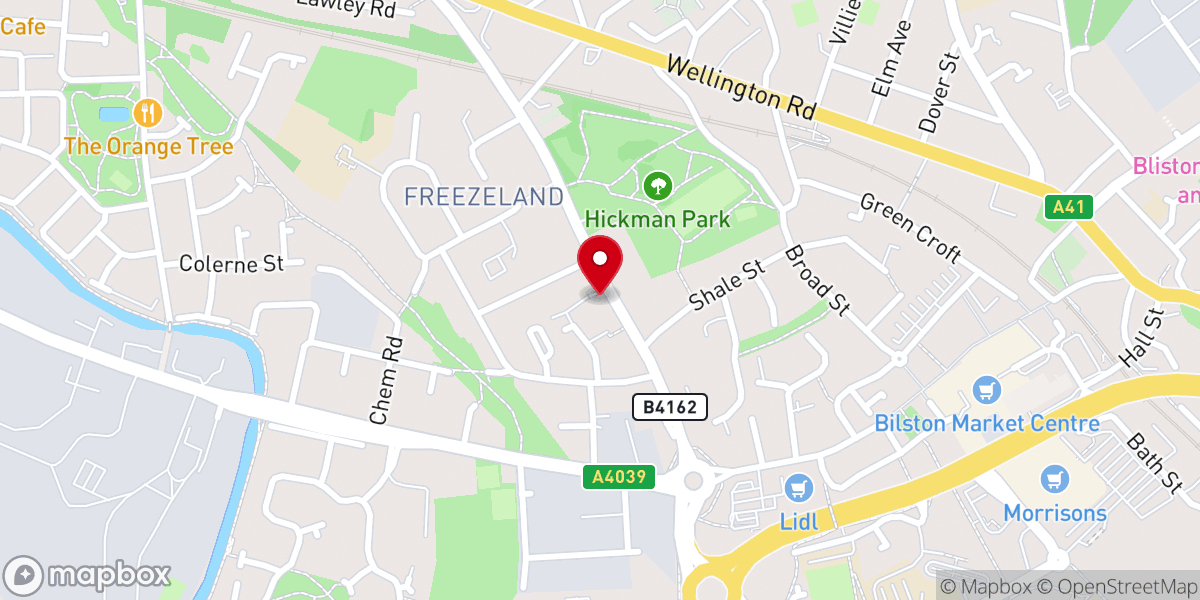 Map showing location of Excel Church