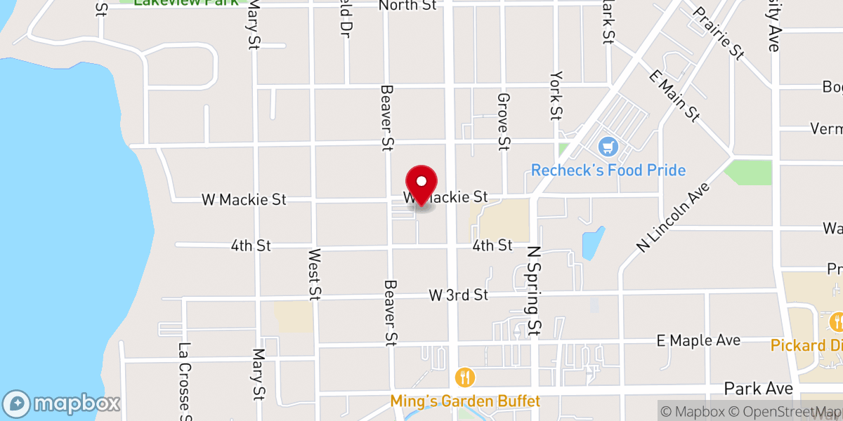 Map showing location of First Evangelical Lutheran Church