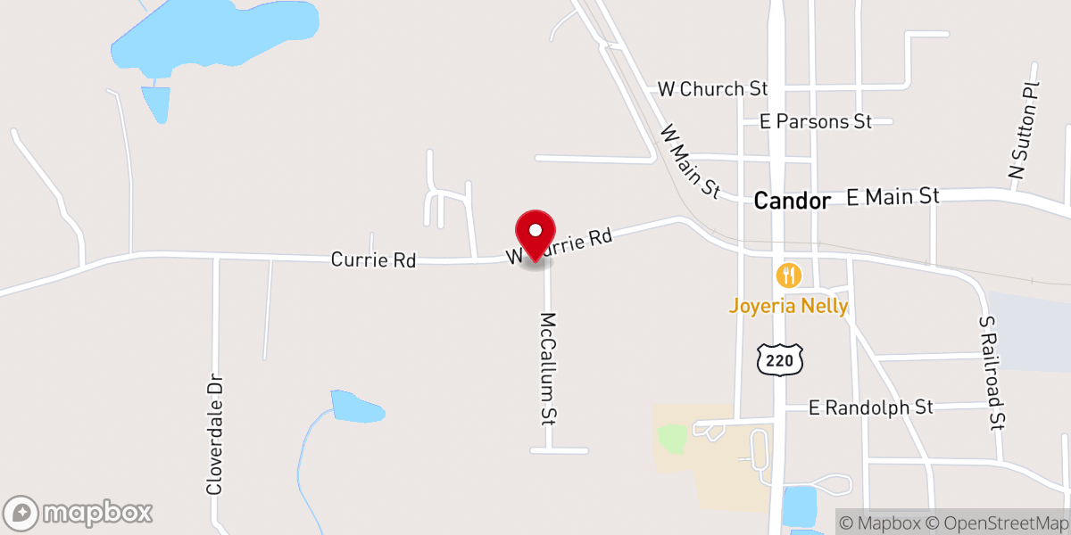 Map showing location of First Baptist Church