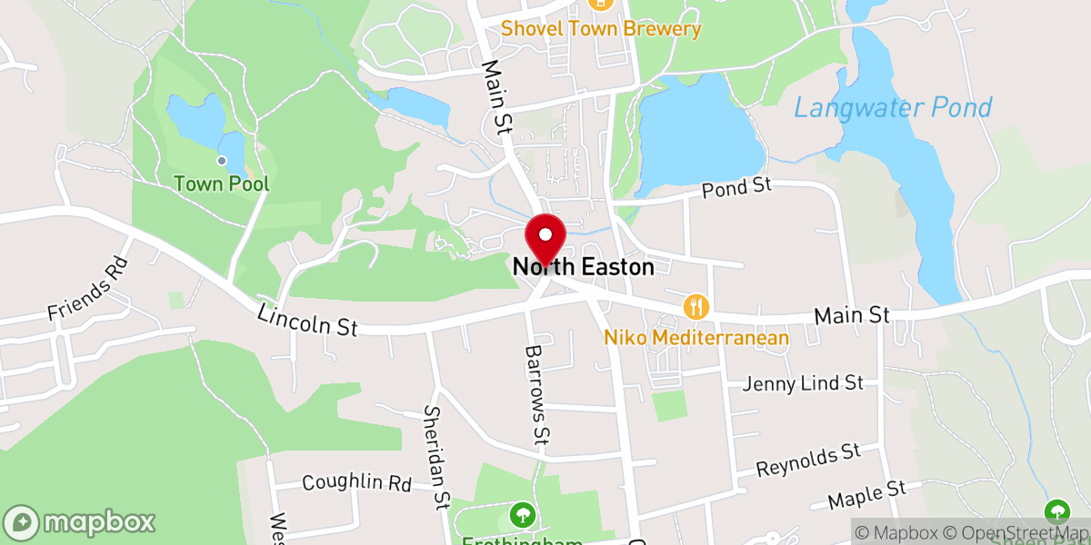 Map showing location of North Easton