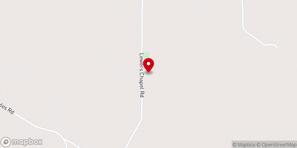 Map showing location of Lewers Chapel CME Church