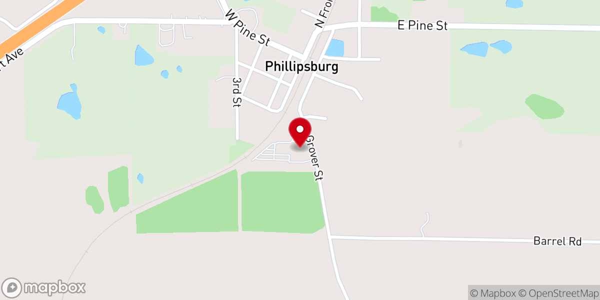 Map showing location of Phillipsburg Christian Church