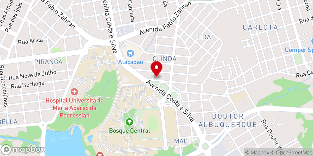 Map showing location of Igreja Batista Bíblica Campo Grande