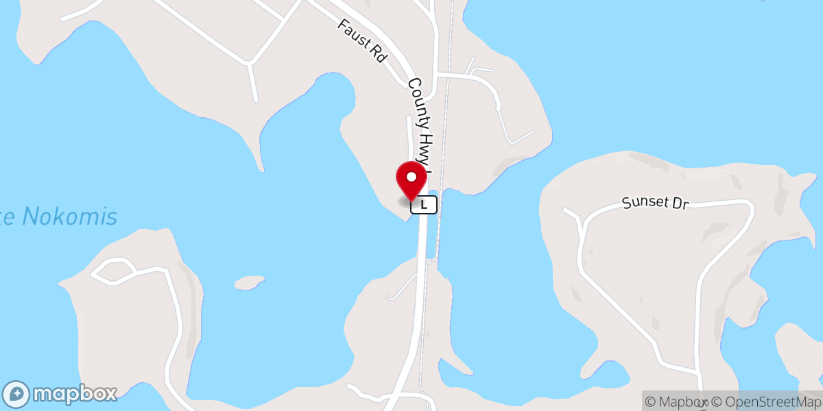 Map showing location of Tilted Loon Saloon