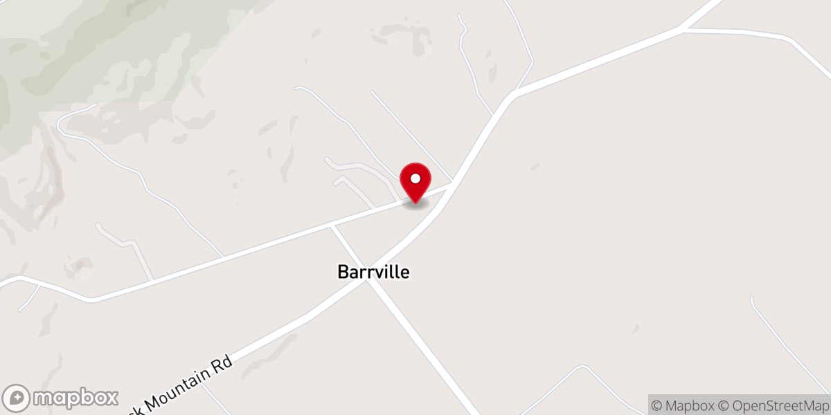 Map showing location of Barrville Mennonite Church