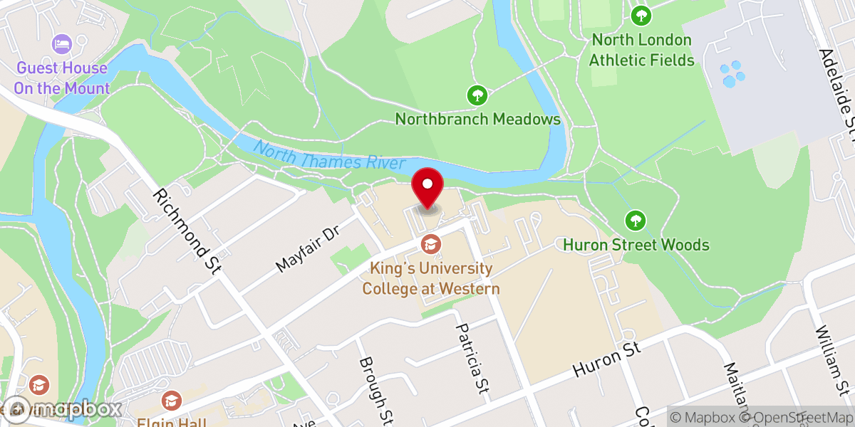 Map showing location of Christ the King University Parish