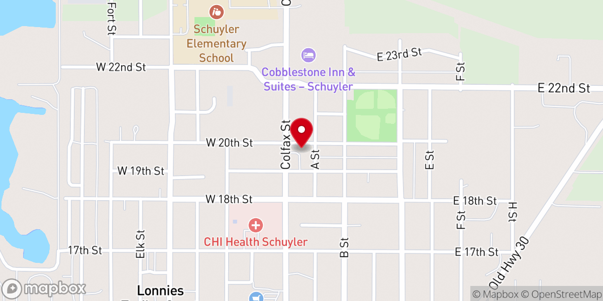 Map showing location of Christ United Methodist Church