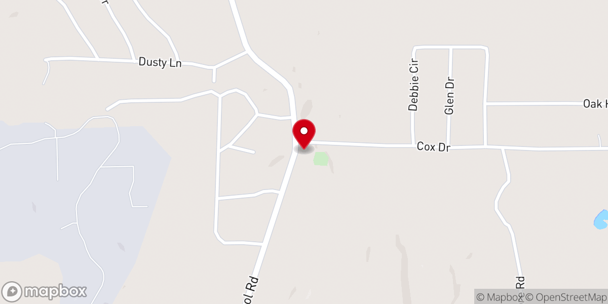 Map showing location of Fellowship Baptist Church