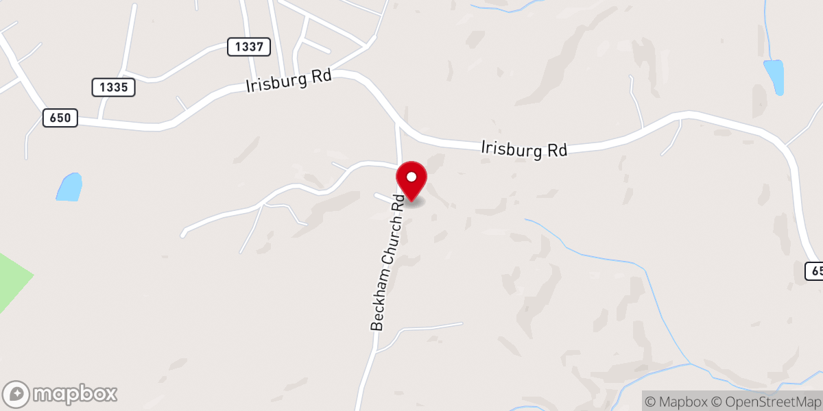 Map showing location of Beckham United Methodist Church