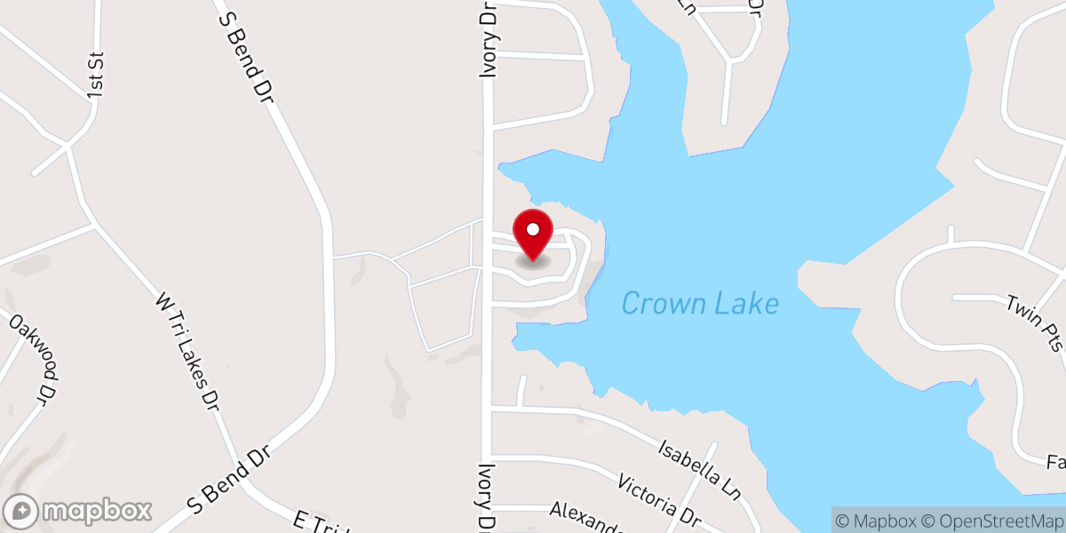 Map showing location of Crown Lake Resort