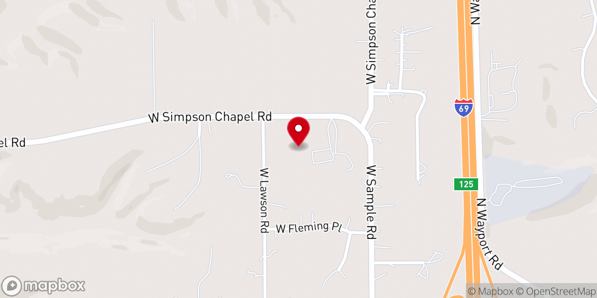 Map showing location of Maple Grove Christian Church