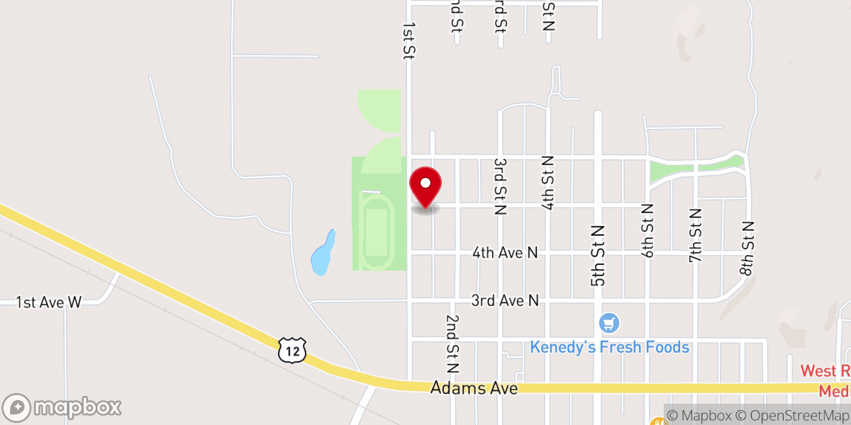 Map showing location of United Methodist Church