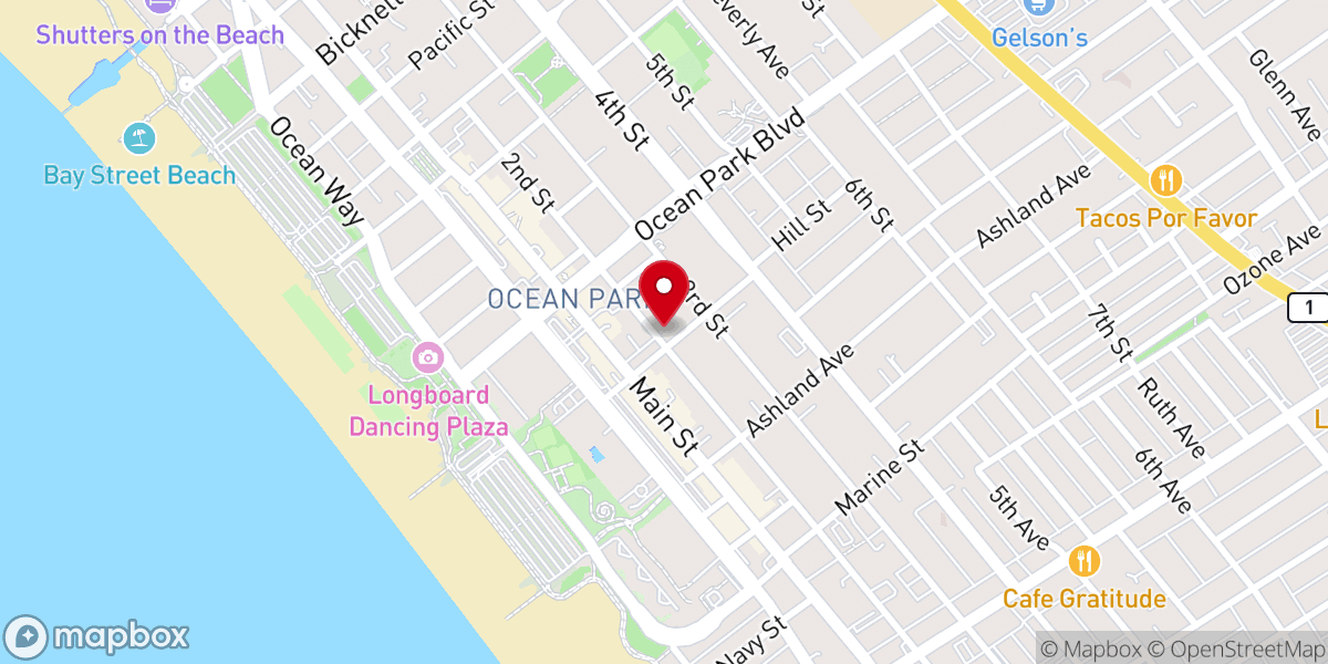 Map showing location of Ocean Park United Methodist Church