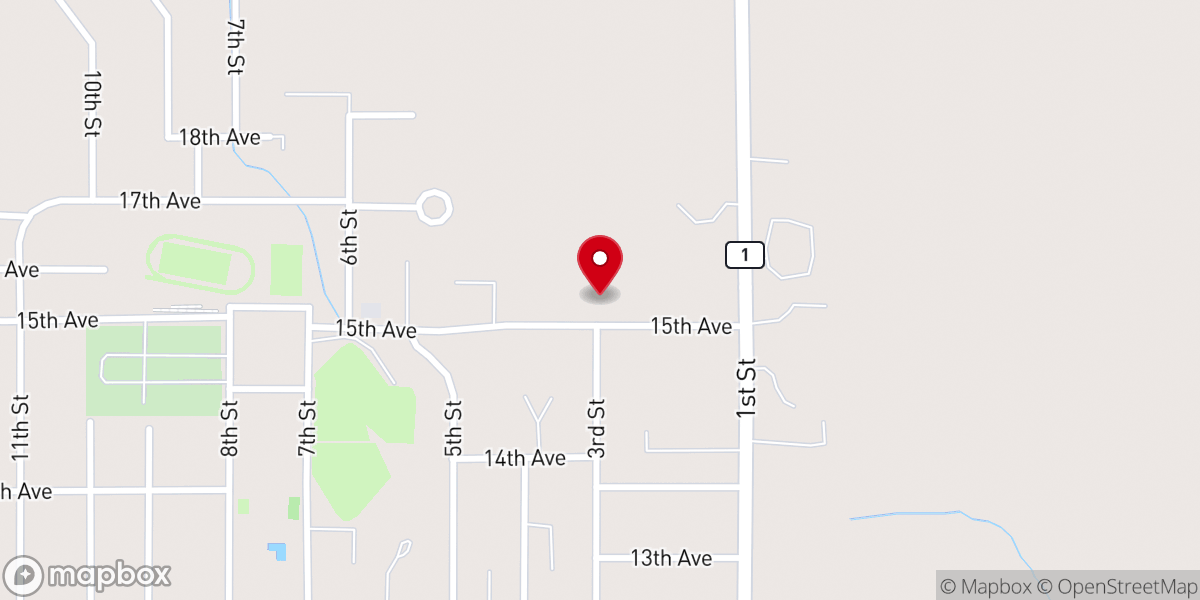 Map showing location of United Methodist Church