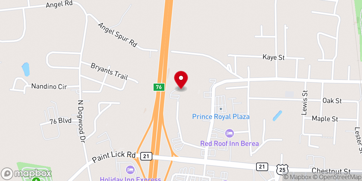 Map showing location of Berea Evangelistic Church