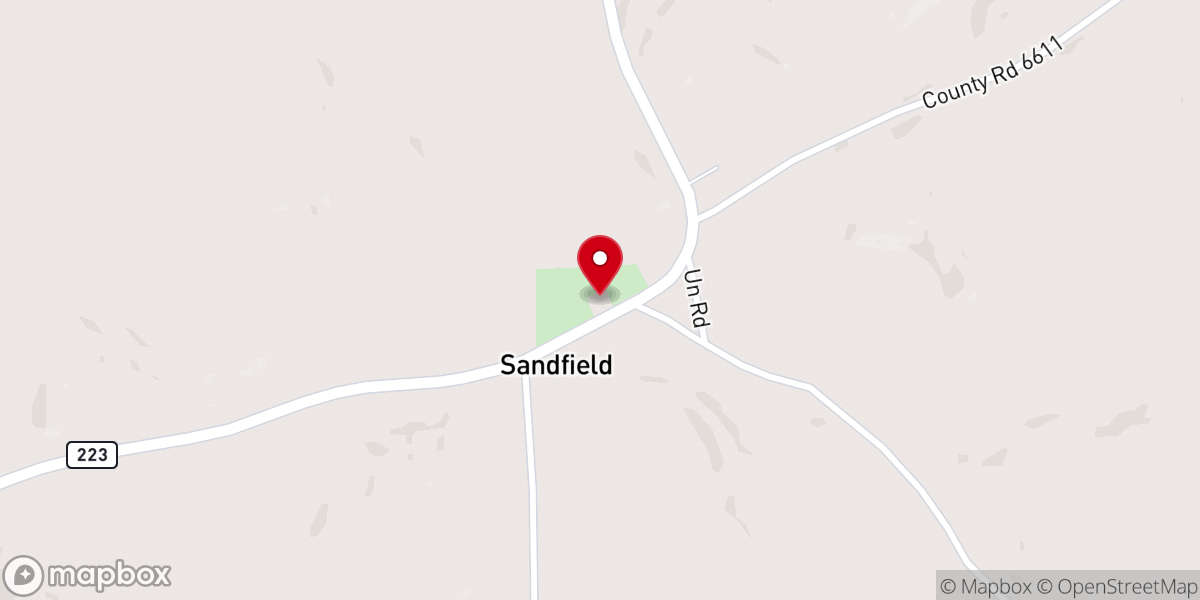 Map showing location of Zebulon Church