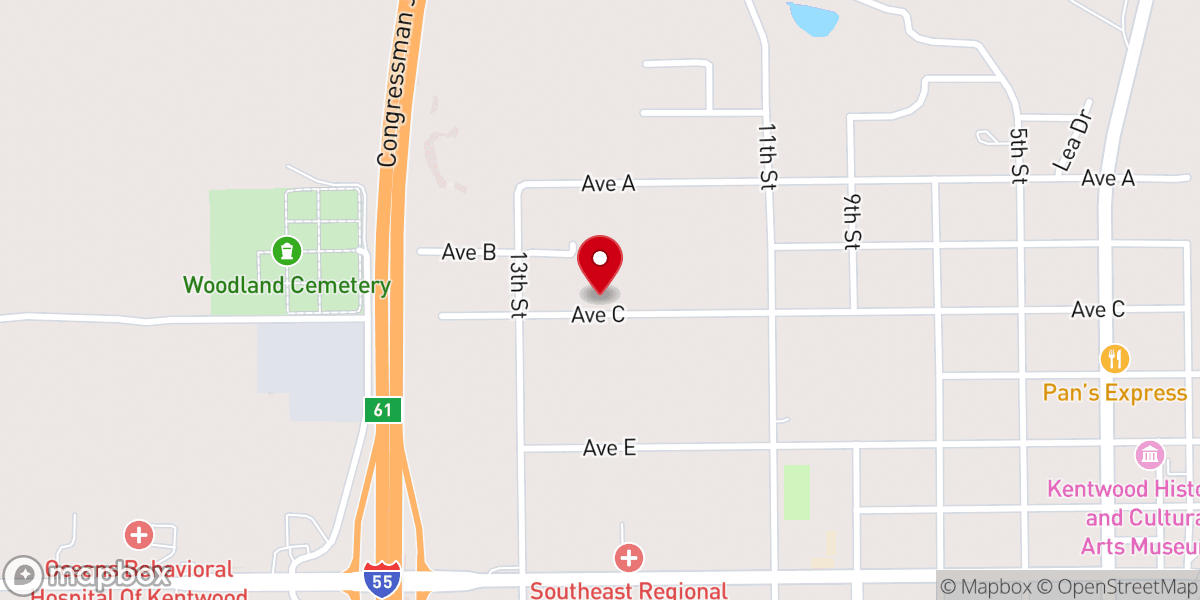 Map showing location of Kentwood Lions Club