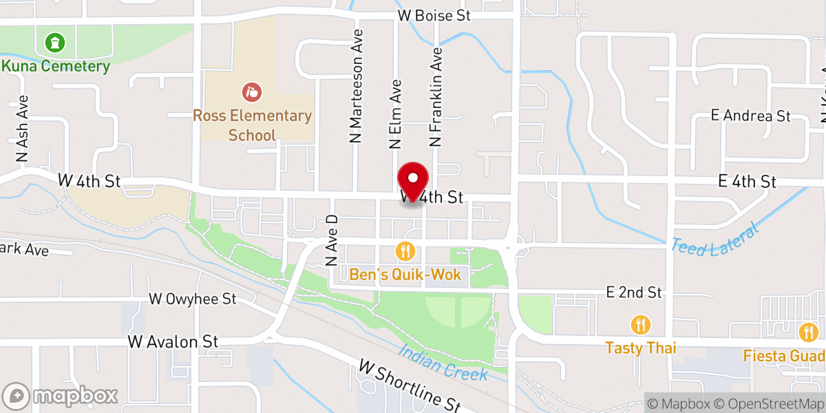 Map showing location of Anchor Baptist Church