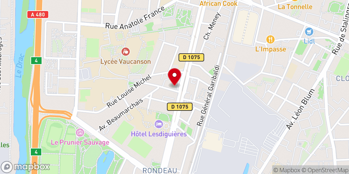 Map showing location of Église Saint Pierre du Rondeau