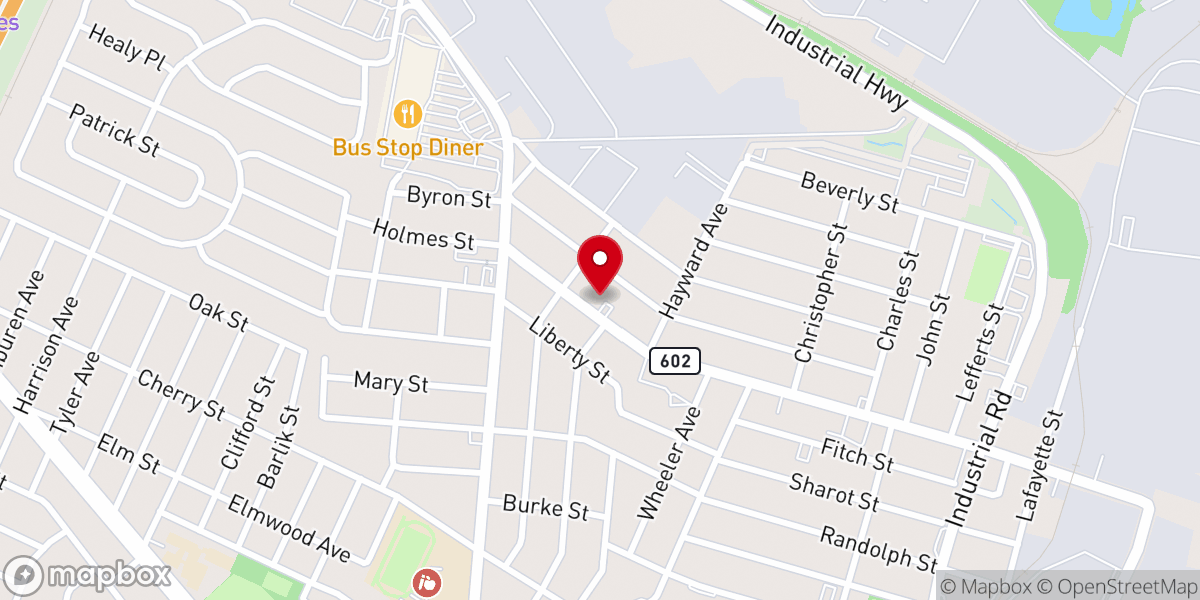 Map showing location of Zion Evangelical Lutheran Church