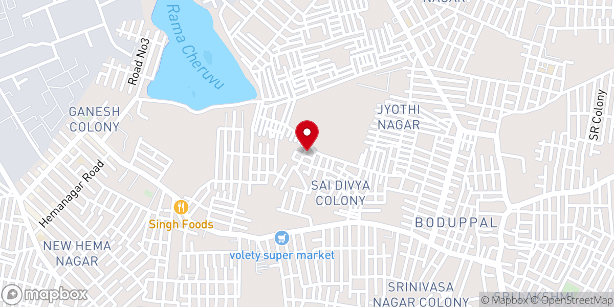 Map showing location of CSI WESELY CHURCH,BODUPPAL