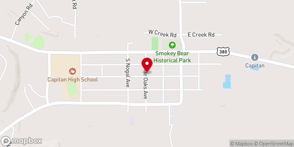 Map showing location of Capitan United Methodist Church