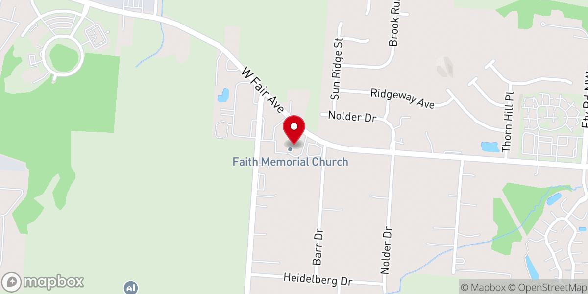 Map showing location of Faith Memorial Church