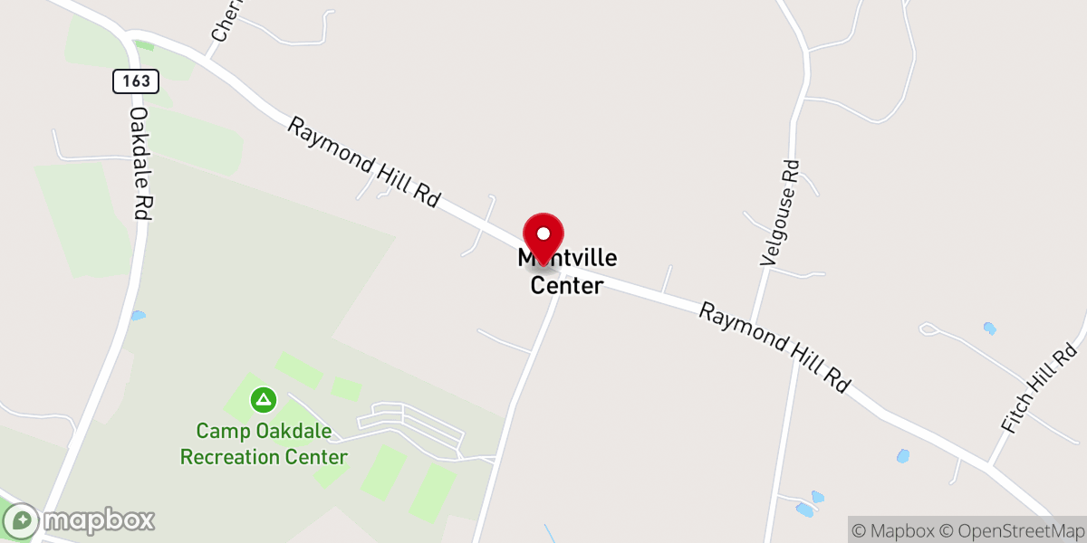 Map showing location of Montville Center Congregational Church