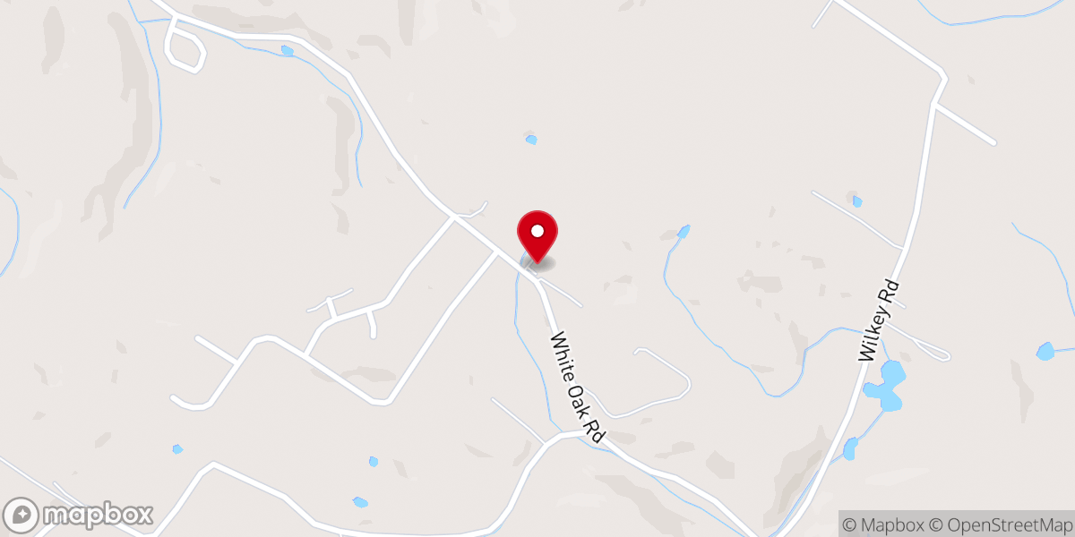 Map showing location of White Oak Church