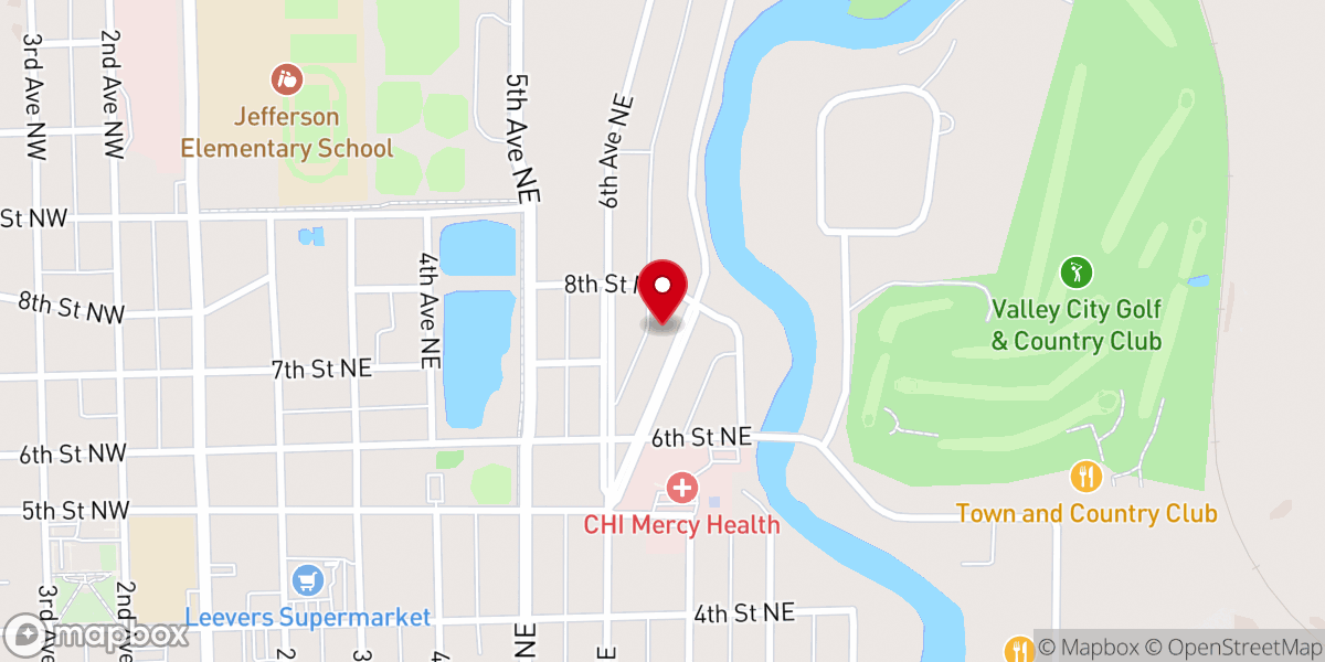 Map showing location of Northern Plains District of the EFCA