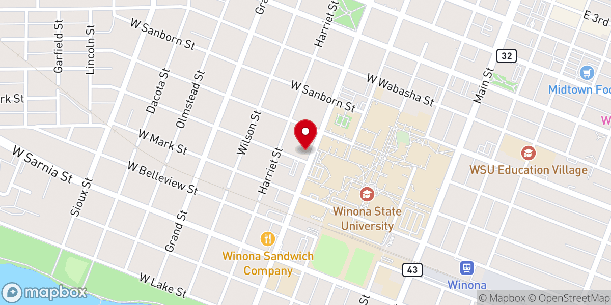 Map showing location of Newman Center