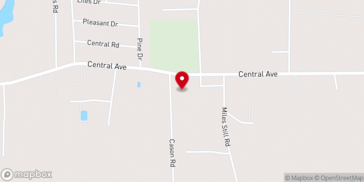 Map showing location of Pleasant Valley Baptist Church