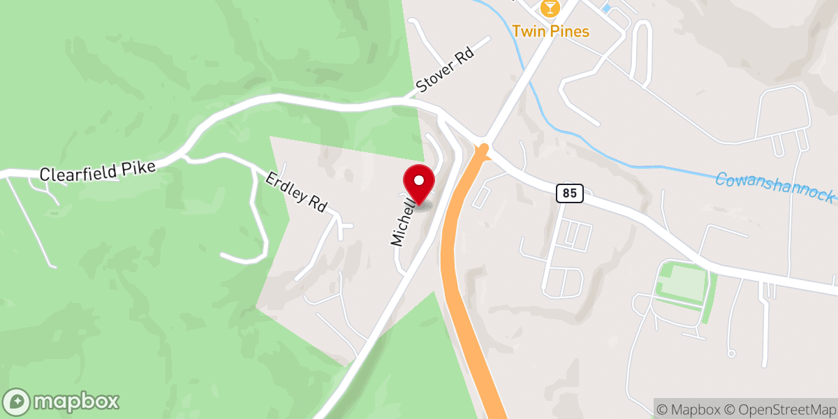 Map showing location of Faith Baptist Church