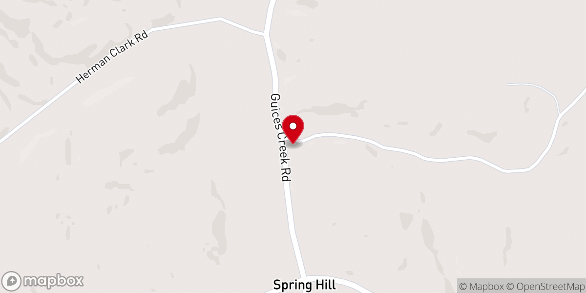 Map showing location of Spring Hill Church